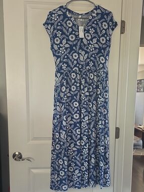 Blue Floral Dress Nwt